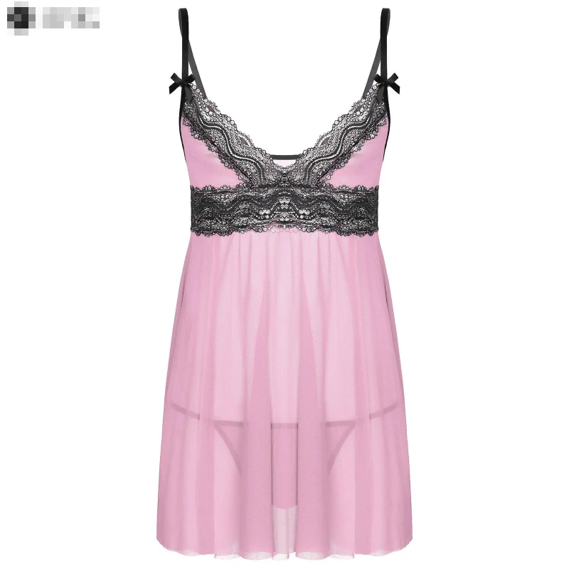 Нижнее белье, пижамный комплект, прозрачное кружевное мини-платье с глубоким V-образным вырезом и стринги, наряд горничной
Нижнее белье, пижамный комплект, прозрачное кружевное мини-платье с глубоким V-образным вырезом и стринги, наряд горничной