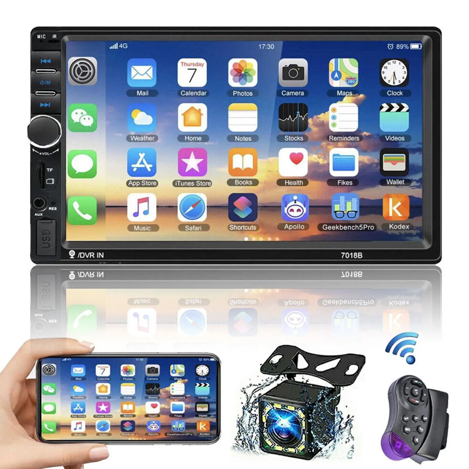 2 DIN Car Stereo MP5 Player 7inch Screen Multimedia Bluetooth USB AUX Radio Receiver Indash Head Unit Camera
2 DIN Car Stereo MP5 Player 7inch Screen Multimedia Bluetooth USB AUX Radio Receiver Indash Head Unit Camera