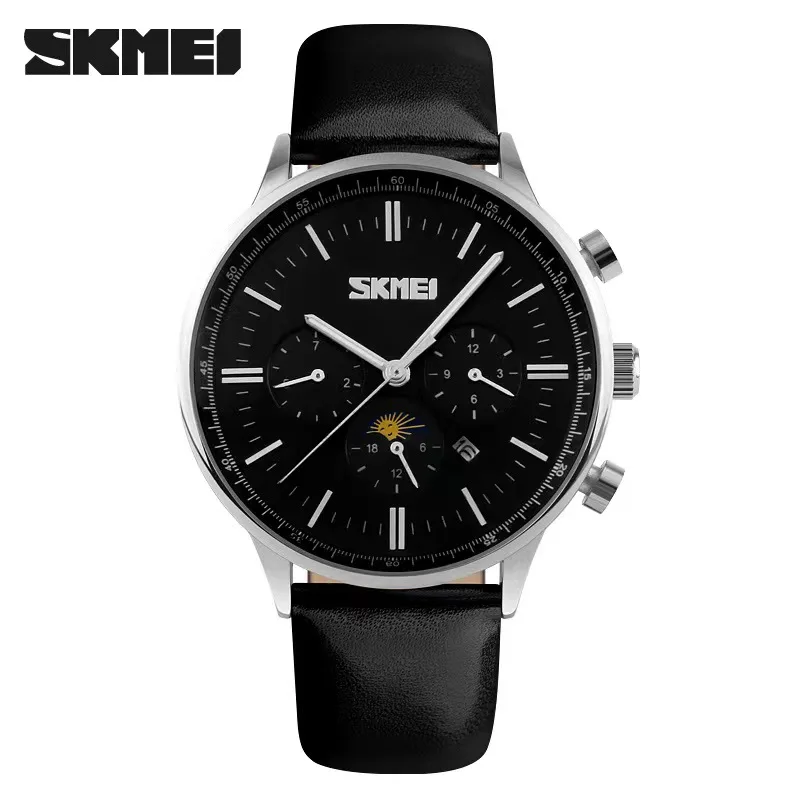 

SKMEI 9117 30M Waterproof Casual Leather Brand Casual Watch Relogio Masculino Fashion Watches Men Business Quartz Wristwatches