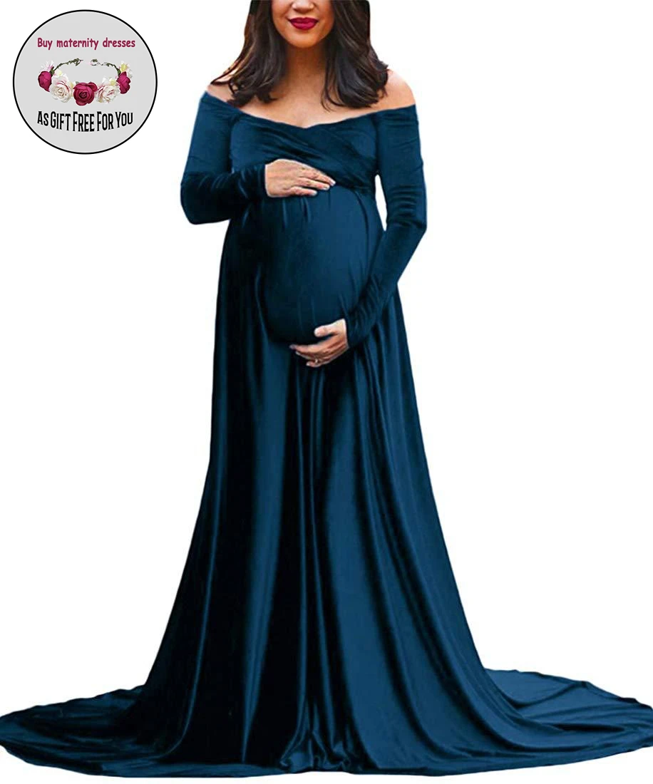 Women Off-Shoulder Maternity for Photo Shoot Props Deep V-neck Pleuche Long Pregnancy Photography Dress Maxi Maternity Gown
Women Off-Shoulder Maternity for Photo Shoot Props Deep V-neck Pleuche Long Pregnancy Photography Dress Maxi Maternity Gown