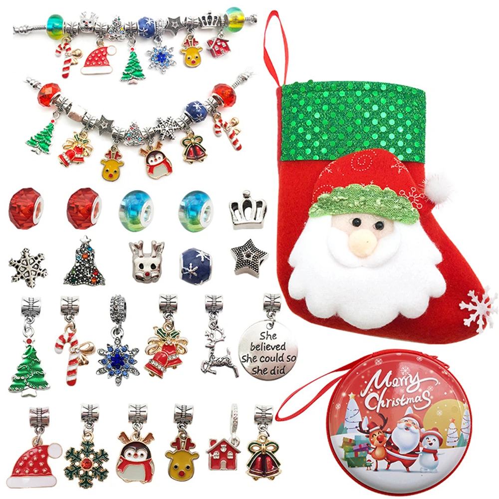 Christmas Bracelet For Women Girls DIY Charms Pendants Beads Bracelet Making Kit Jewelry Gift Hanging Christmas Socks Decoration
Christmas Bracelet For Women Girls DIY Charms Pendants Beads Bracelet Making Kit Jewelry Gift Hanging Christmas Socks Decoration