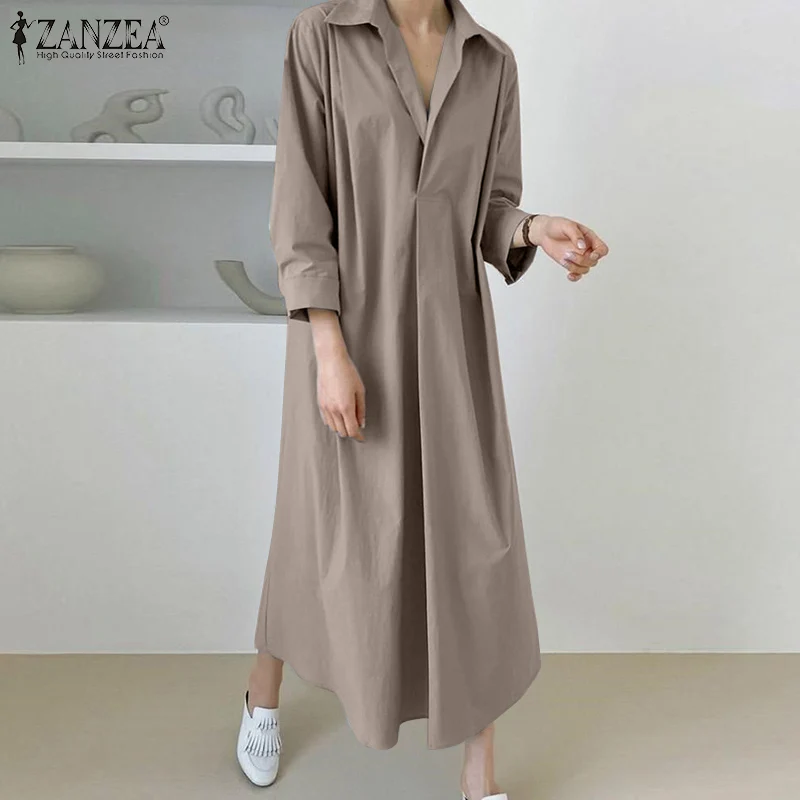 ZANZEA Oversized Women V Neck 3/4 Sleeve OL Sundress Spring Elegant Long Shirt Dress Robe Femme Loose Casual Dress Baggy Vestido
ZANZEA Oversized Women V Neck 3/4 Sleeve OL Sundress Spring Elegant Long Shirt Dress Robe Femme Loose Casual Dress Baggy Vestido