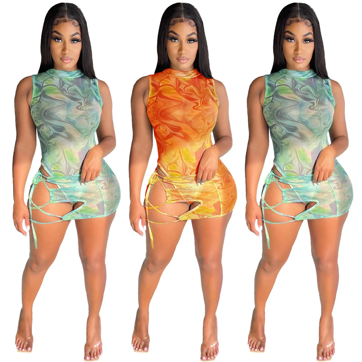 Summer Sexy Sheer Mesh Jumpsuit Bikini Set Fashion Stranded Empty Swimsuit Two Piece Women Print Strap Beach Vacation
Summer Sexy Sheer Mesh Jumpsuit Bikini Set Fashion Stranded Empty Swimsuit Two Piece Women Print Strap Beach Vacation