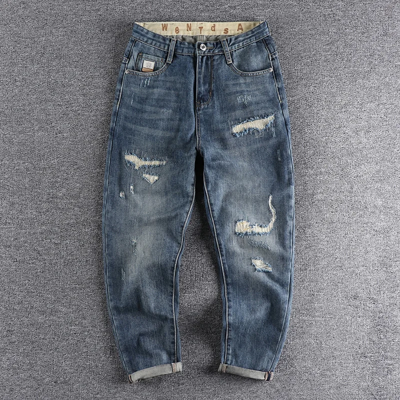 men's High street autumn fashion pierced jeans and winter style loose straight wide leg Harlan pants men's Capris 580
men's High street autumn fashion pierced jeans and winter style loose straight wide leg Harlan pants men's Capris 580