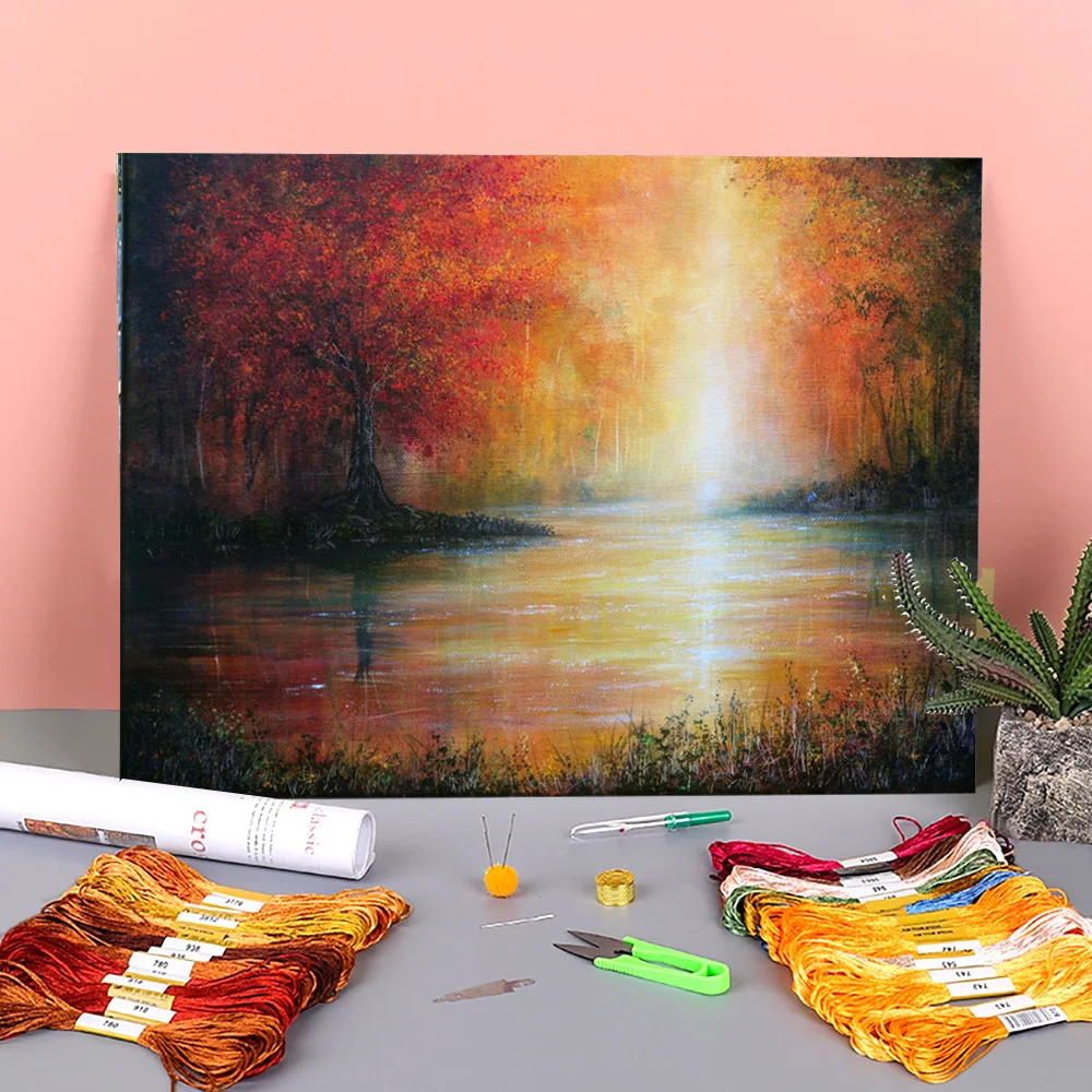 Natural Scenery Colours Of Autumn Printed Fabric 11CT Cross Stitch Complete Kit Embroidery DMC Threads Needlework Mulina
Natural Scenery Colours Of Autumn Printed Fabric 11CT Cross Stitch Complete Kit Embroidery DMC Threads Needlework Mulina