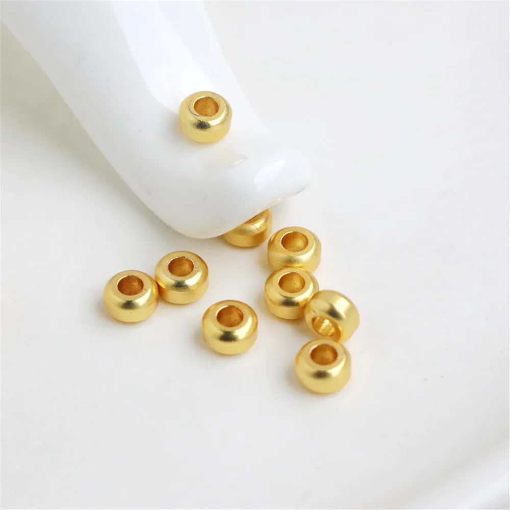 18K Gold Filled Plated Dumb gold 3*5mm large hole beads accessories DIY loose beads rope bracelet necklace 50pcs
18K Gold Filled Plated Dumb gold 3*5mm large hole beads accessories DIY loose beads rope bracelet necklace 50pcs