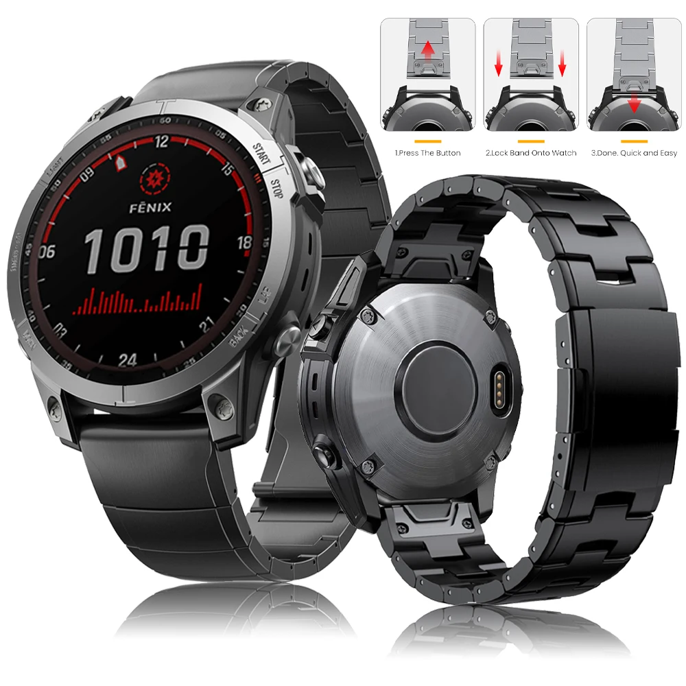 Ремешок для часов QuickFit из титанового сплава, металлический браслет для Garmin Fenix 7X Pro 7 51 мм 6X 6 GPS 5 5X Plus 3 HR, 26 мм 22 мм, аксессуары для часов
Ремешок для часов QuickFit из титанового сплава, металлический браслет для Garmin Fenix 7X Pro 7 51 мм 6X 6 GPS 5 5X Plus 3 HR, 26 мм 22 мм, аксессуары для часов
