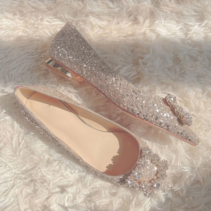 Women Low Heel Wedding Shoes 2021Bling Rhinestone Dress Flats Ladies Sequins Show Wo Bridesmaid Maternity Banquet Single ShoesW
Women Low Heel Wedding Shoes 2021Bling Rhinestone Dress Flats Ladies Sequins Show Wo Bridesmaid Maternity Banquet Single ShoesW