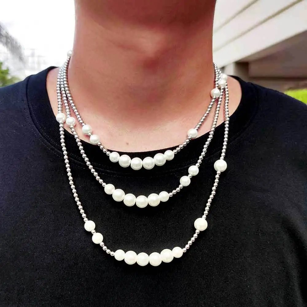 Hip hop Original Design Reflective Pearl Necklace Man Stainless Steel beads Women's Necklace Bracelet Aesthetic Party Jewelry
Hip hop Original Design Reflective Pearl Necklace Man Stainless Steel beads Women's Necklace Bracelet Aesthetic Party Jewelry