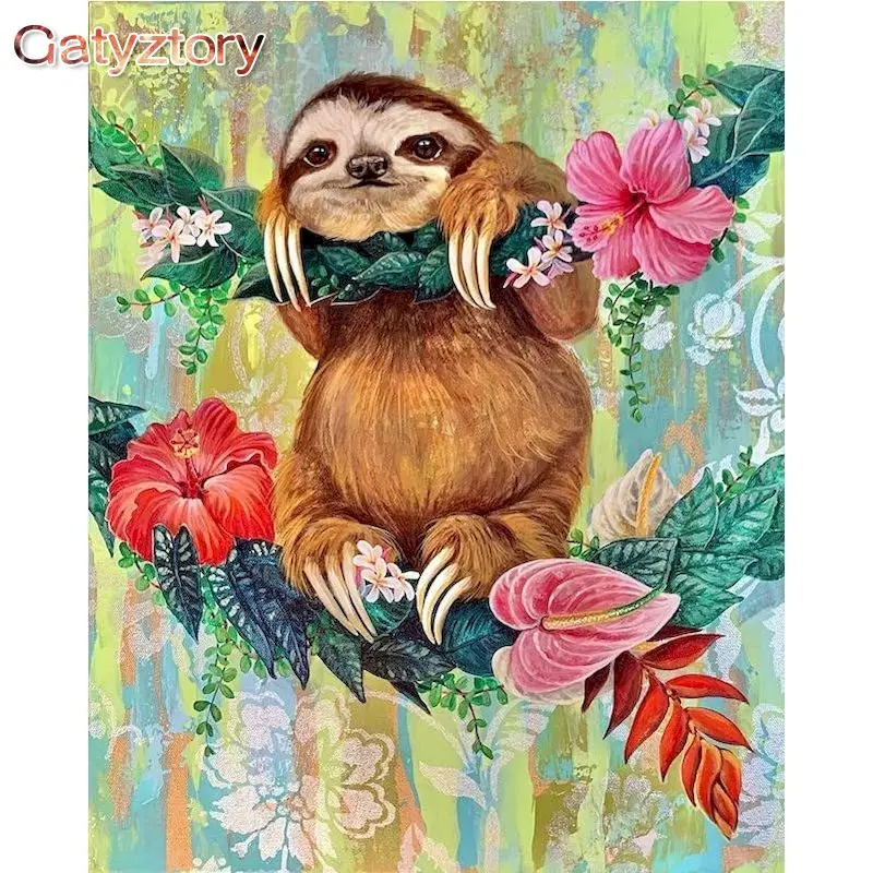 GATYZTORY 40x50cm Frame Painting By Numbers For Adults Children Flowers Sloth Animal Picture By Number Handmade Home Decor Arts
GATYZTORY 40x50cm Frame Painting By Numbers For Adults Children Flowers Sloth Animal Picture By Number Handmade Home Decor Arts