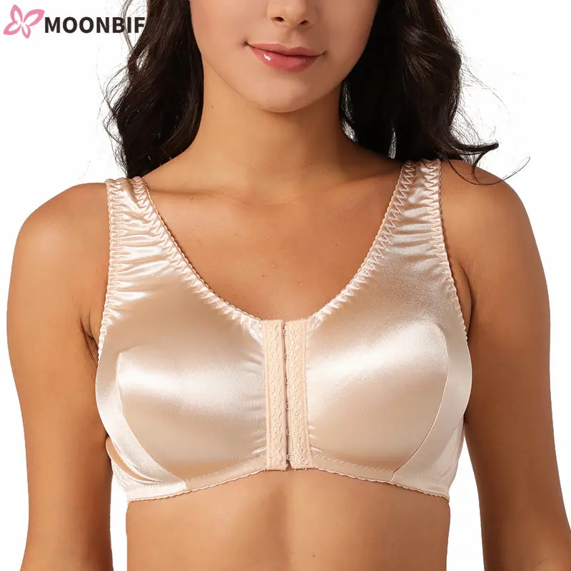 Women Large Size Full Coverage Bra Comfort and Support Satin Bra Imitated Silk No Padded Wireless Front Closure Vest Underwear
Women Large Size Full Coverage Bra Comfort and Support Satin Bra Imitated Silk No Padded Wireless Front Closure Vest Underwear