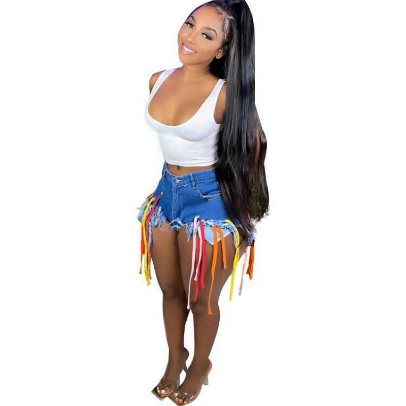 Colorful Ropes Tassels Eyelet Denim Shorts For Women Distressed Ruffles Skinny Shorts Sexy Casual Streetwear Summer Style 2022
Colorful Ropes Tassels Eyelet Denim Shorts For Women Distressed Ruffles Skinny Shorts Sexy Casual Streetwear Summer Style 2022