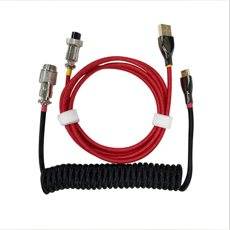 

Coiled Cable Type C to USB Coiling Cable for Mechanical Keyboard Coiling Pilot Cable for Gaming Keyboard 1.8M