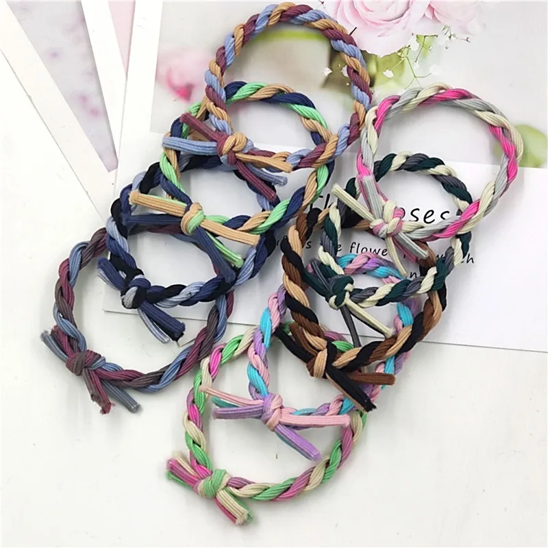 

36PCS/LOT Candy Tie Knot Rotate Elastic Hair Bands For Girls Seasons Simplicity High Elasticity Kids Hair Accessories For Women