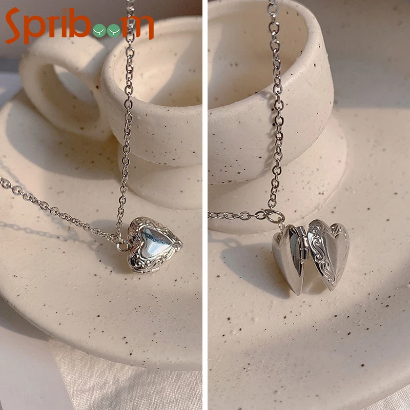 Opening Heart Pendant Necklaces for Women Girls Retro Silver Color Necklace Personality Accessories Friends Lover Jewelry Gifts
Opening Heart Pendant Necklaces for Women Girls Retro Silver Color Necklace Personality Accessories Friends Lover Jewelry Gifts