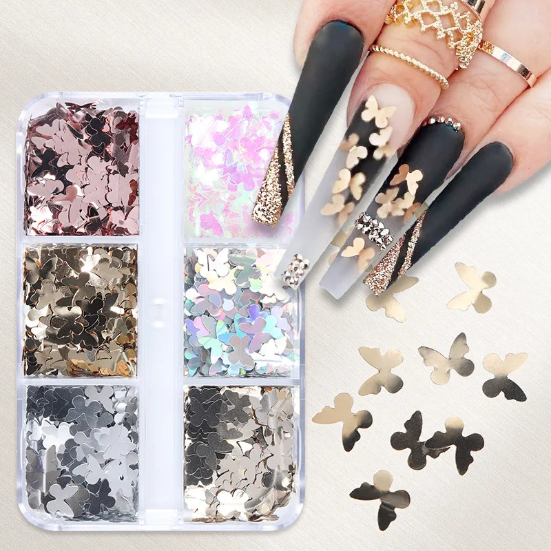 6Grid Nail Art Decorations 5MM Butterfly Sequin Metallic Butterfly Nail Art Sequin Jewelry Nail Decorations For Nail Tip Beauty
6Grid Nail Art Decorations 5MM Butterfly Sequin Metallic Butterfly Nail Art Sequin Jewelry Nail Decorations For Nail Tip Beauty