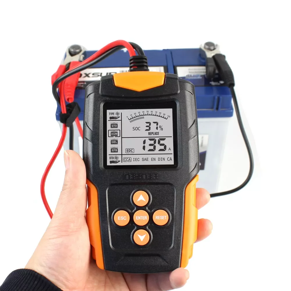 FOXSUR 12V digital Battery Analyzer car battery tester Professional Diagnostic Tool for lead-Acid battery CCA IR SOH measurement
FOXSUR 12V digital Battery Analyzer car battery tester Professional Diagnostic Tool for lead-Acid battery CCA IR SOH measurement