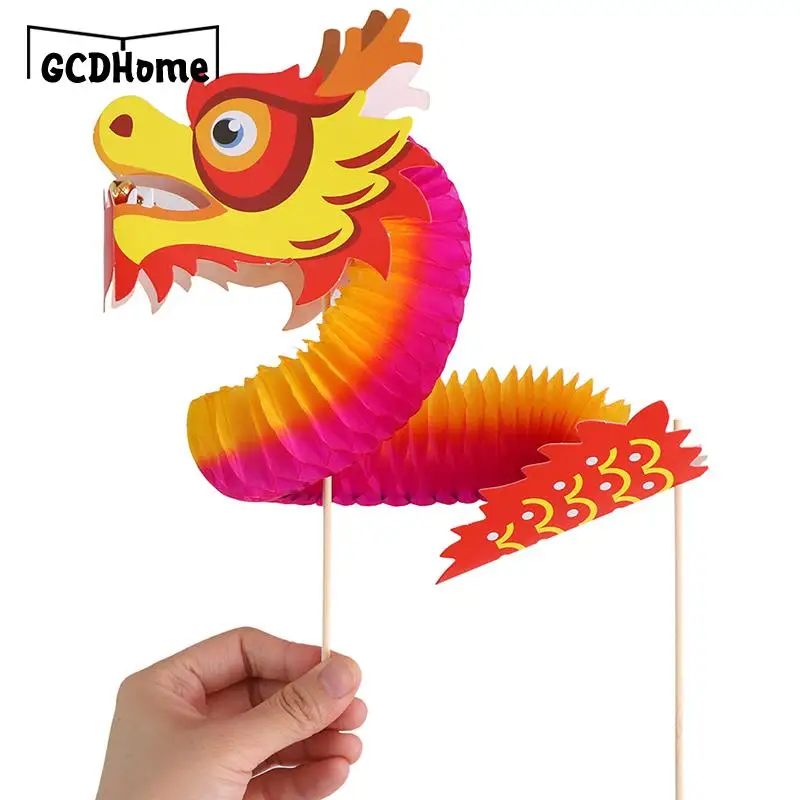 

Китайские драконы Художественная Бумага Волшебные тканые фольклорные Дети DIY рождественские игрушки праздничный подарок