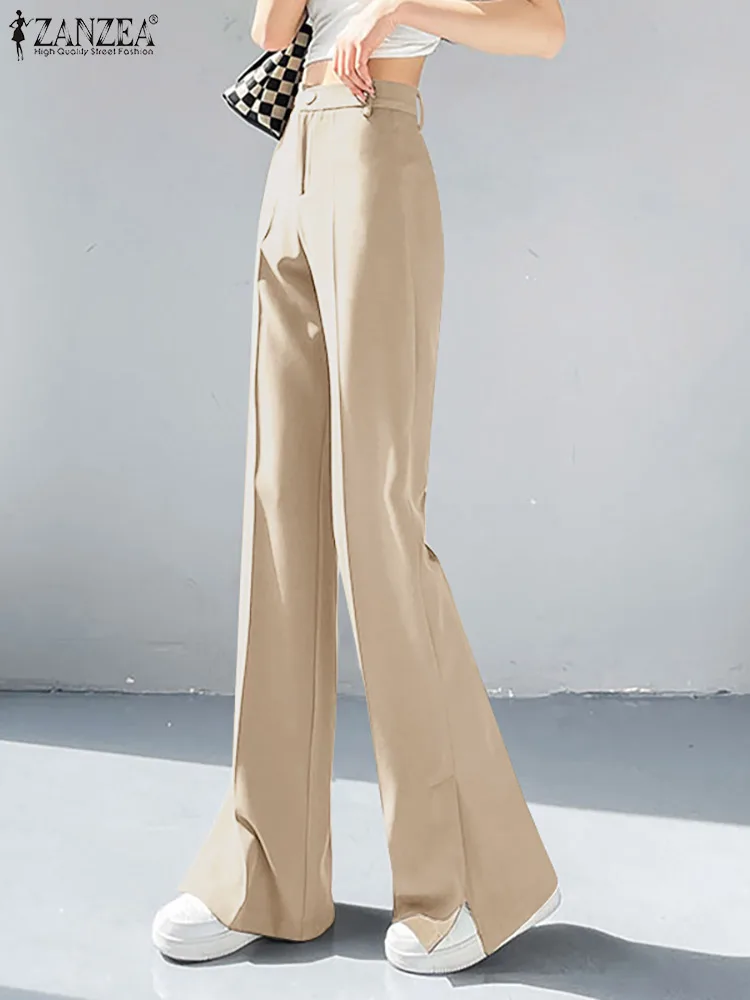 2022 ZANZEA Autumn Women Solid Wide Leg Pants High Waist Split Long Pantalon Palazzo Female Turnip Oversized Trousers
2022 ZANZEA Autumn Women Solid Wide Leg Pants High Waist Split Long Pantalon Palazzo Female Turnip Oversized Trousers