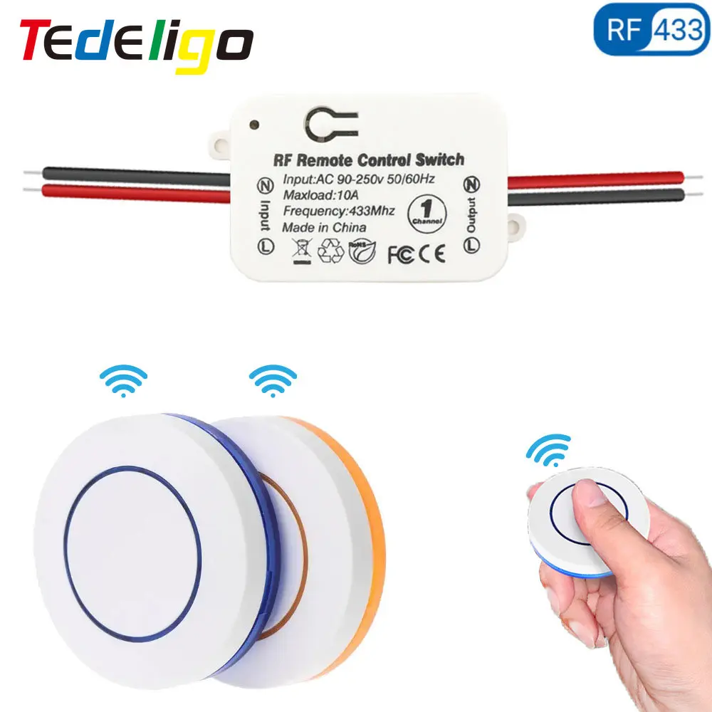110V 220V 240V Wireless Light Switch Mini Round Panel Wall Switch,RF 433MHz Remote Control Switch for Home LED Light Lamp ON OFF
110V 220V 240V Wireless Light Switch Mini Round Panel Wall Switch,RF 433MHz Remote Control Switch for Home LED Light Lamp ON OFF
