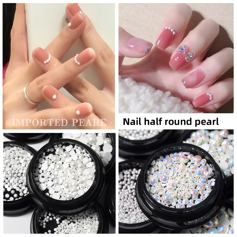 NEW White AB Half Circle Pearl Tips for Nail Art Beads Rhinestones DIY Decoration Manicure for Beauty Salon DIY Assorted Sizes
NEW White AB Half Circle Pearl Tips for Nail Art Beads Rhinestones DIY Decoration Manicure for Beauty Salon DIY Assorted Sizes
