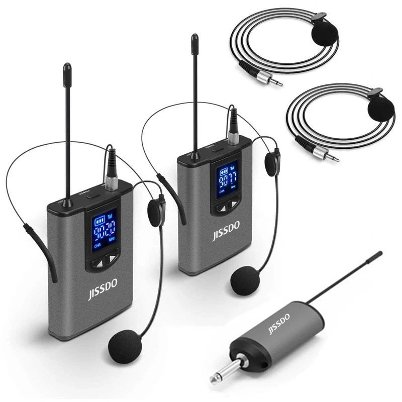 2 Pairs Headset Microphone Portable Mic UHF Wireless Lavalier Rechargeable Transmitter & 1/4” Output Receiver
2 Pairs Headset Microphone Portable Mic UHF Wireless Lavalier Rechargeable Transmitter & 1/4” Output Receiver