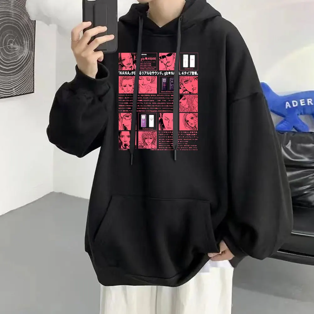 Nana Osaki The Black Stones Men Hoodies 2022 Trapnest and Komatsu Punk Manga Winter Funny Sweatshirt Oversized Loose Men's Top 
Nana Osaki The Black Stones Men Hoodies 2022 Trapnest and Komatsu Punk Manga Winter Funny Sweatshirt Oversized Loose Men's Top