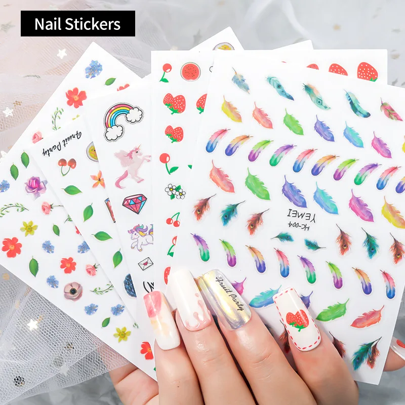 3D Nail Stickers Back Glue Bird Feather Rainbow Unicorn Butterfly Rabbit Bear Bear Animal Fruit Nail Sticker For Nail Tip Beauty
3D Nail Stickers Back Glue Bird Feather Rainbow Unicorn Butterfly Rabbit Bear Bear Animal Fruit Nail Sticker For Nail Tip Beauty
