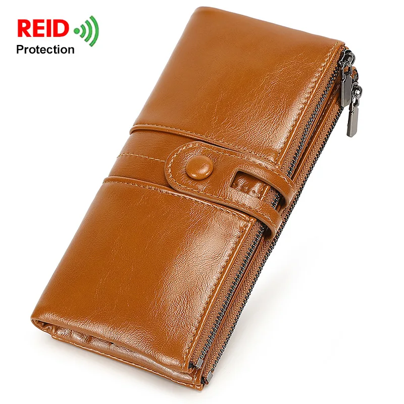 Retro new women's leather wallet RFID antimagnetic wallets women's long clutch women's card holder purses phone bag
Retro new women's leather wallet RFID antimagnetic wallets women's long clutch women's card holder purses phone bag