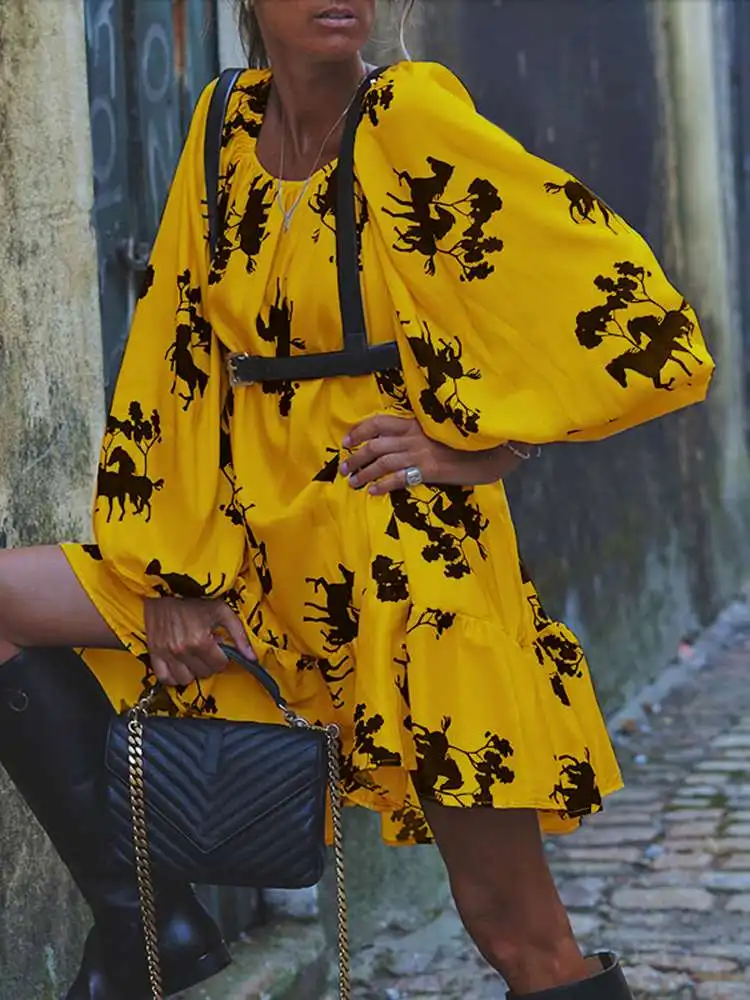 Sexy Mini Dress 2022 Autumn Celmia Bohemian Women Holiday Long Lantern Sleeve Dress Party Ruffles Pleated Printed Short Vestidos
Sexy Mini Dress 2022 Autumn Celmia Bohemian Women Holiday Long Lantern Sleeve Dress Party Ruffles Pleated Printed Short Vestidos