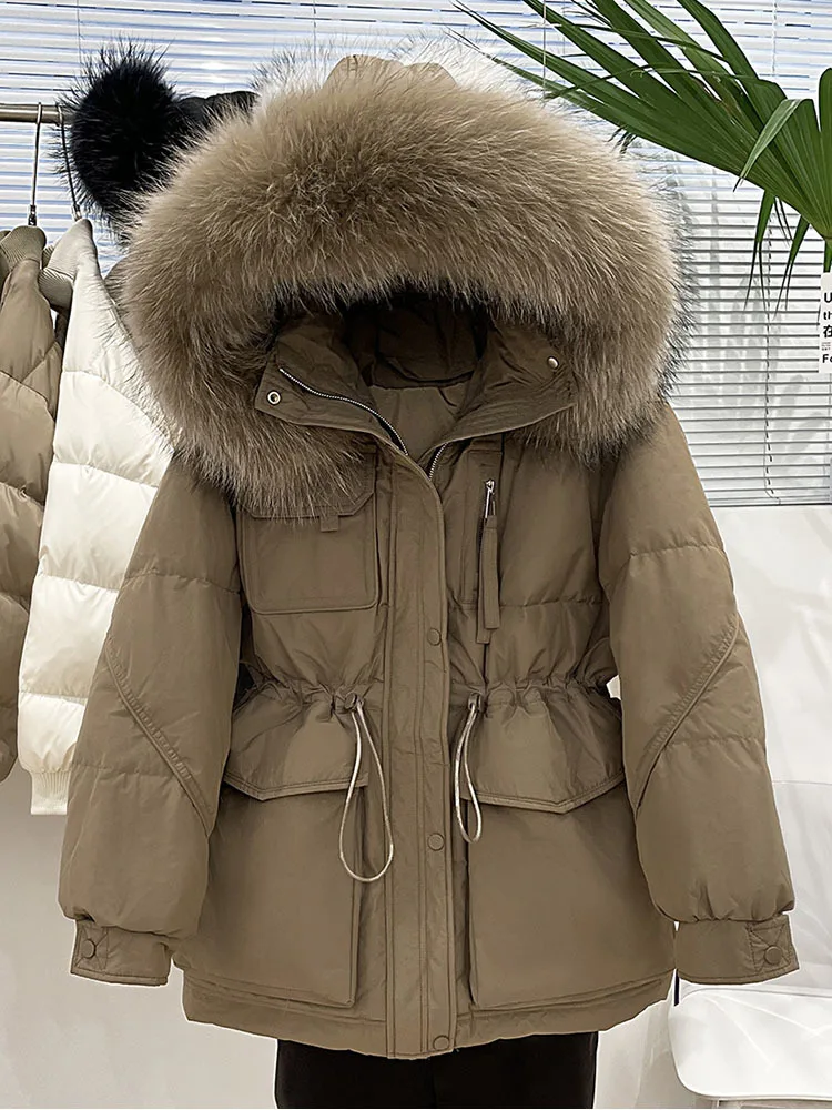2022 Winter Women New White Duck Down Jackets Female Genuine Fur Collar Hooded Coats Ladies Loose Solid Color Outerwear
2022 Winter Women New White Duck Down Jackets Female Genuine Fur Collar Hooded Coats Ladies Loose Solid Color Outerwear