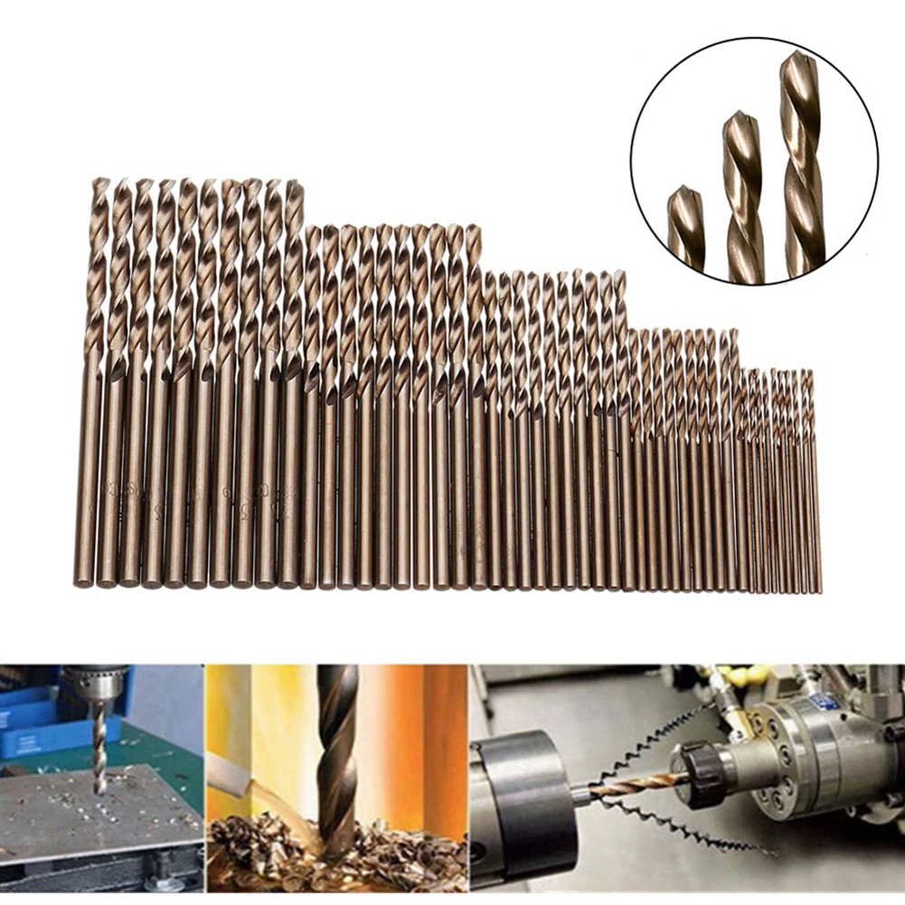 50pcs HSS-Co 5% M35 Cobalt Drill Bit Set Titanium Coated HSS High Speed Steel Drill Bits Set Power Tools 1/1.5/2/2.5/3mm
50pcs HSS-Co 5% M35 Cobalt Drill Bit Set Titanium Coated HSS High Speed Steel Drill Bits Set Power Tools 1/1.5/2/2.5/3mm