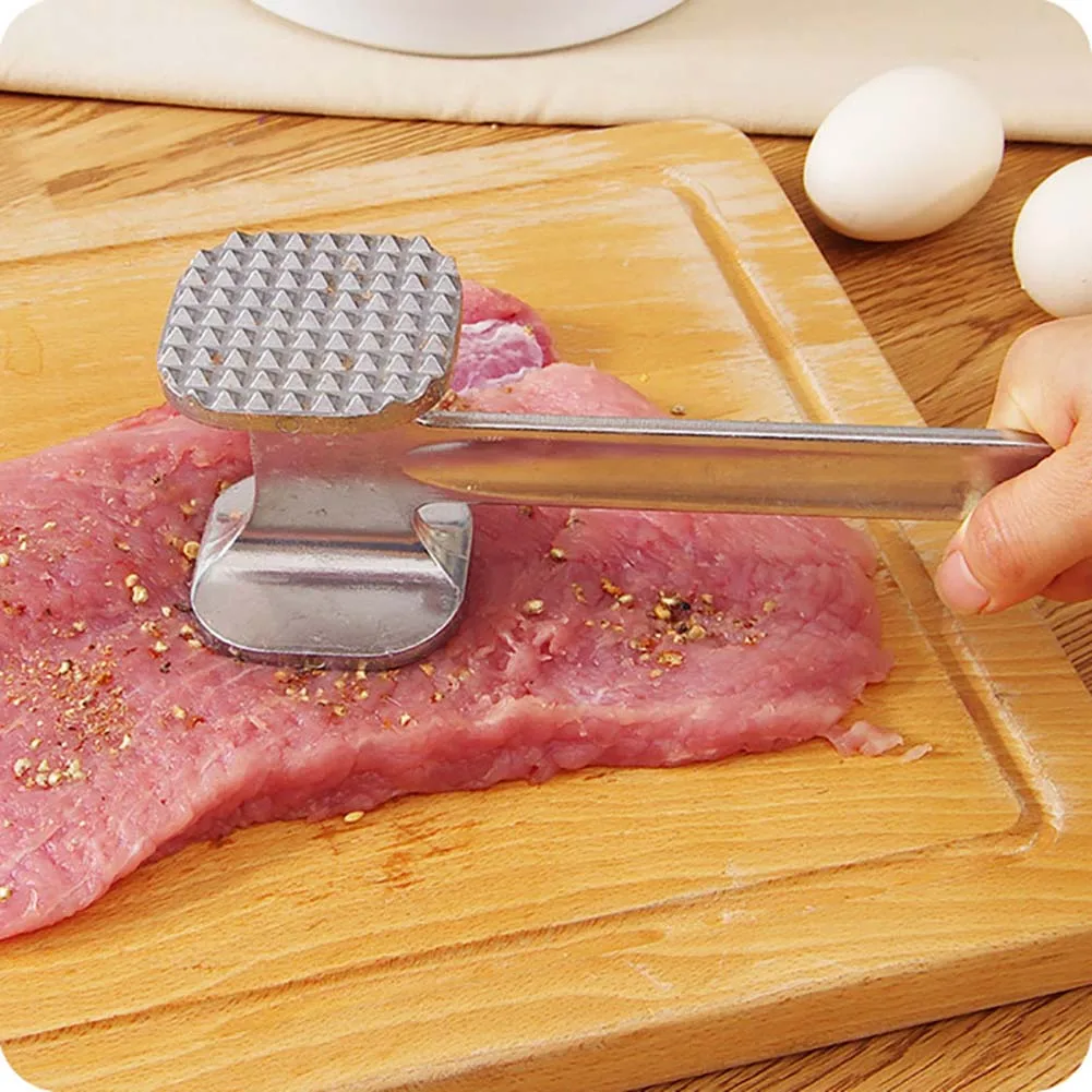 

Aluminum Alloy Tender Meat Hammer Loose Meat Tenderizers Dual-Sided Pine Meat Hammer For Steak Pork Chicken Chop Kitchen Gadgets