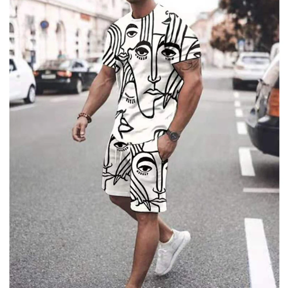 3D Printed Men's Suit Summer Street Trend t Short Sleeve Suit Fashion Casual o Collar Men's Sports Short Sleeve 2-Piece Set
3D Printed Men's Suit Summer Street Trend t Short Sleeve Suit Fashion Casual o Collar Men's Sports Short Sleeve 2-Piece Set