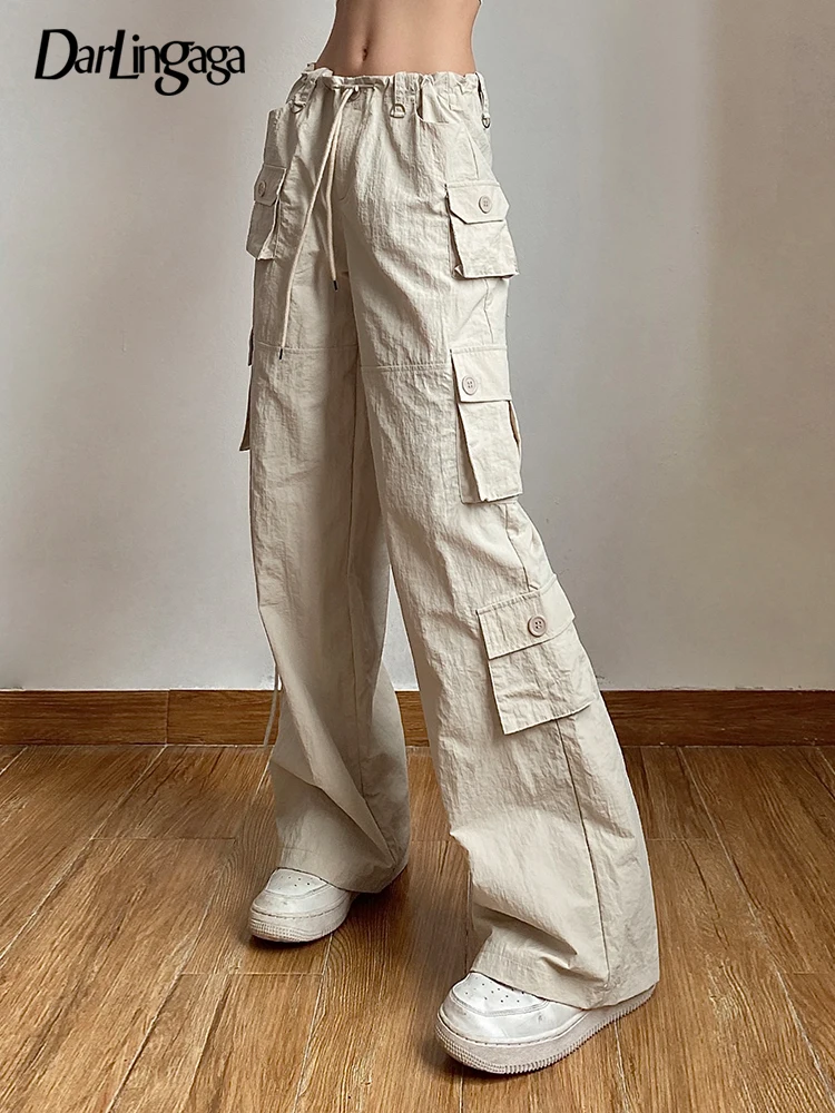 Darlingaga Harajuku Drawstring Straight Low Rise Cargo Trousers Street Style Techwear Pockets Women Pants Sporty Sweatpants Chic
Darlingaga Harajuku Drawstring Straight Low Rise Cargo Trousers Street Style Techwear Pockets Women Pants Sporty Sweatpants Chic