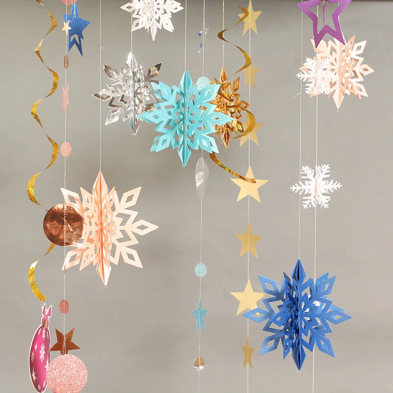 Christmas Three-dimensional 3D Snow Hanging Decorations Paper Products Six Pieces of Pendant Mall Shop Window Snowflake
Christmas Three-dimensional 3D Snow Hanging Decorations Paper Products Six Pieces of Pendant Mall Shop Window Snowflake