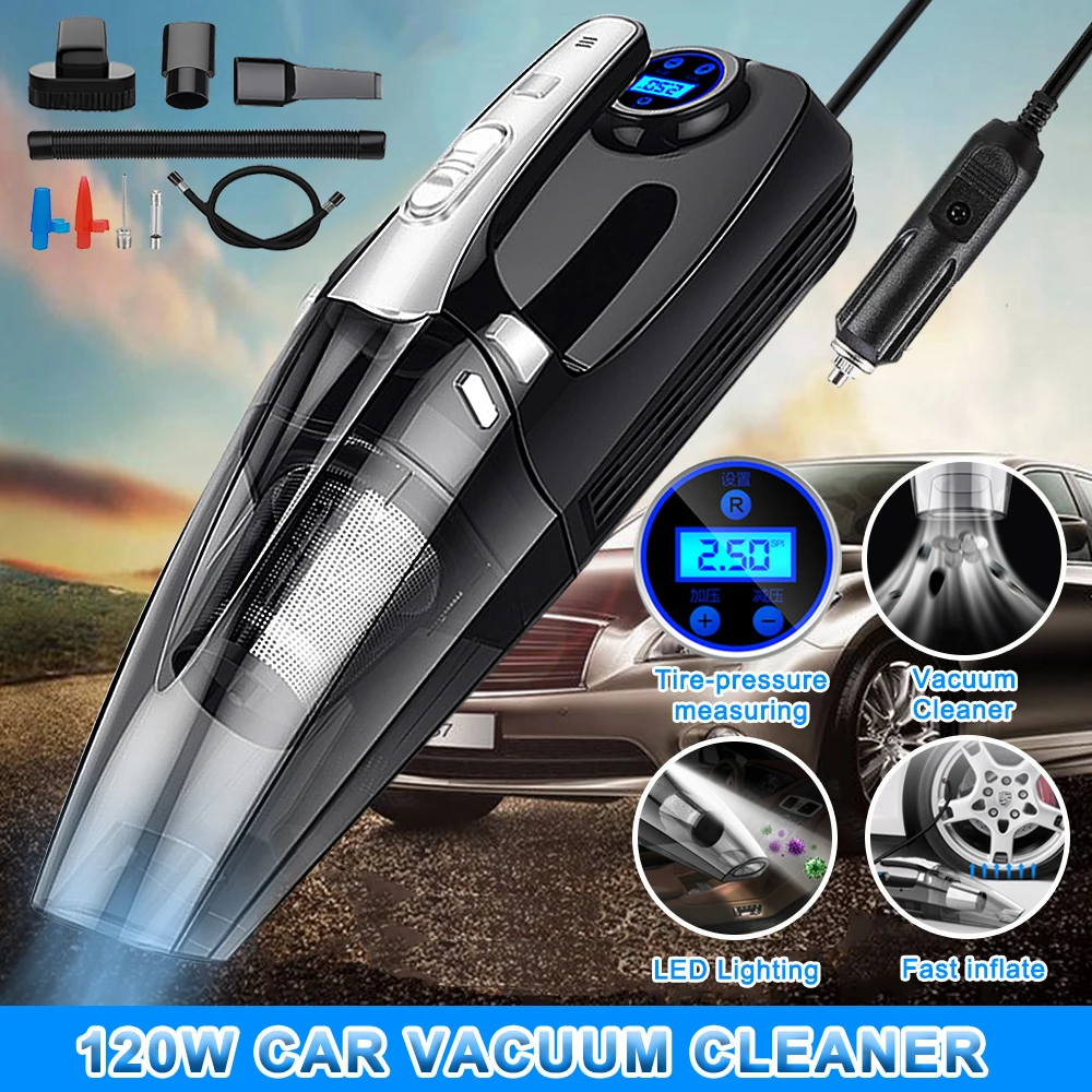 4 In 1 Multi Function Portable Car Handheld Vacuum Cleaner Digital Display Dual Use Car Auto Inflatable Pump Air Compre
4 In 1 Multi Function Portable Car Handheld Vacuum Cleaner Digital Display Dual Use Car Auto Inflatable Pump Air Compre