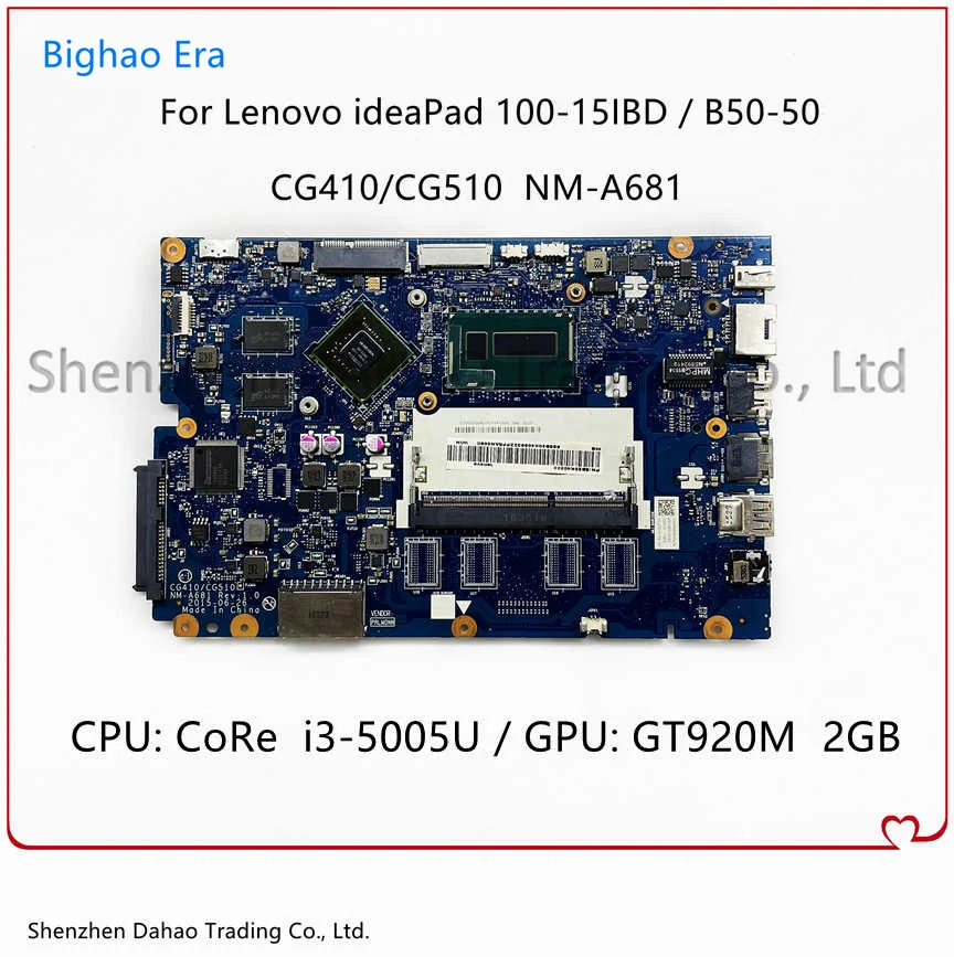 For Lenovo ideaPad 100-15IBD B50-50 Laptop Motherboard With i3-5005U CPU GT920M 2G-GPU NM-A681 Mainboard 100% Fully Tested
For Lenovo ideaPad 100-15IBD B50-50 Laptop Motherboard With i3-5005U CPU GT920M 2G-GPU NM-A681 Mainboard 100% Fully Tested