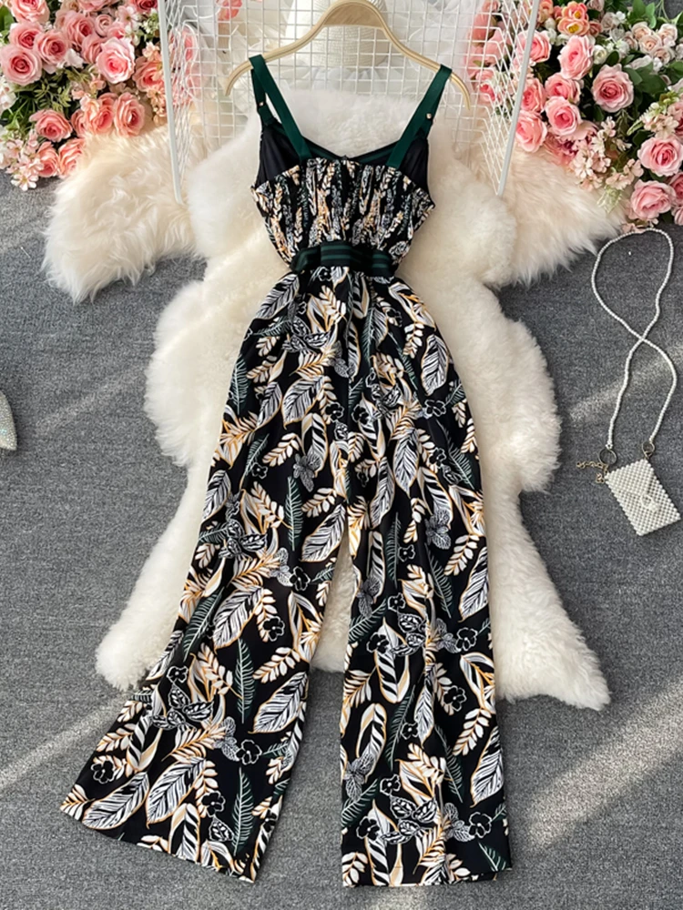 Women's Summer Elegant Sexy Floral Print Strap Jumpsuits Sleeveless Casual Slim Beach Party Overalls Female Fashion Outfits 
Women's Summer Elegant Sexy Floral Print Strap Jumpsuits Sleeveless Casual Slim Beach Party Overalls Female Fashion Outfits