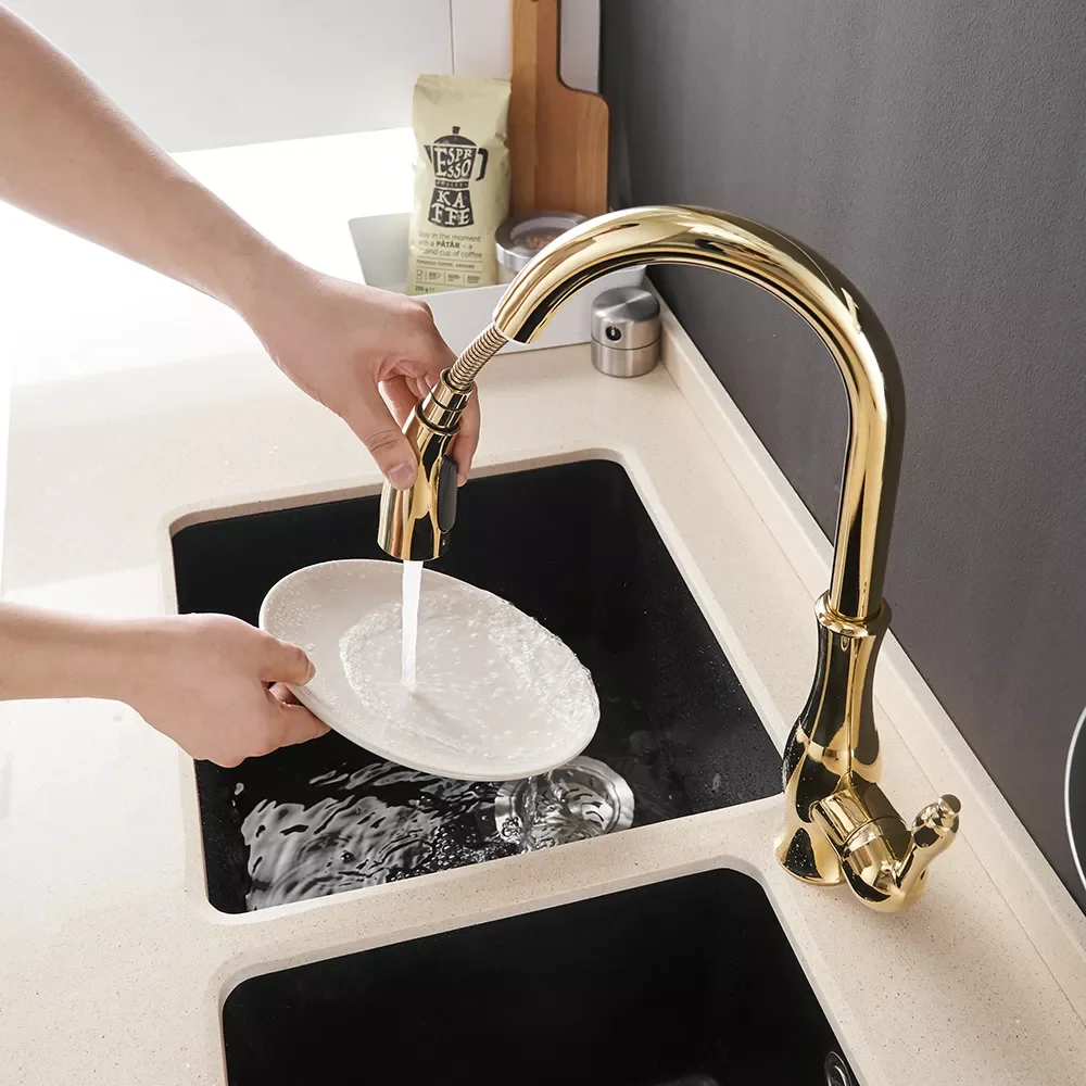 Gold Kitchen Faucets Silver Single Handle Pull Out Kitchen Tap Single Hole Handle Swivel Degree Water Mixer Tap Mixer Tap 866011
Gold Kitchen Faucets Silver Single Handle Pull Out Kitchen Tap Single Hole Handle Swivel Degree Water Mixer Tap Mixer Tap 866011