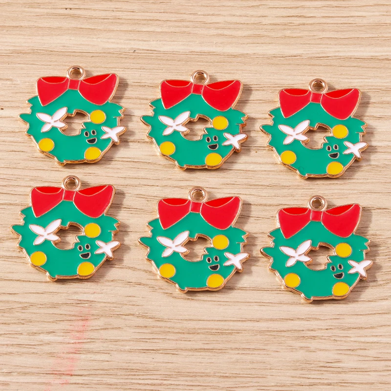 10pcs 22x22mm Cute Enamel Christmas Wreath Charms for Drop Earrings Pendants Necklaces DIY Bracelets Jewelry Making Accessories
10pcs 22x22mm Cute Enamel Christmas Wreath Charms for Drop Earrings Pendants Necklaces DIY Bracelets Jewelry Making Accessories