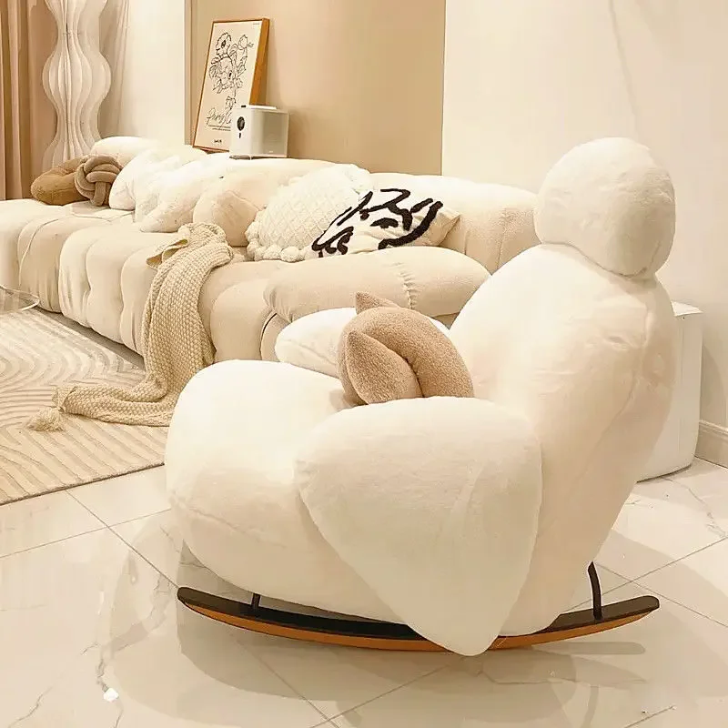White Sofa Rocking Chair Recliner Balcony Living Room Bedroom and Household Leisure Single Rocking Chair
White Sofa Rocking Chair Recliner Balcony Living Room Bedroom and Household Leisure Single Rocking Chair