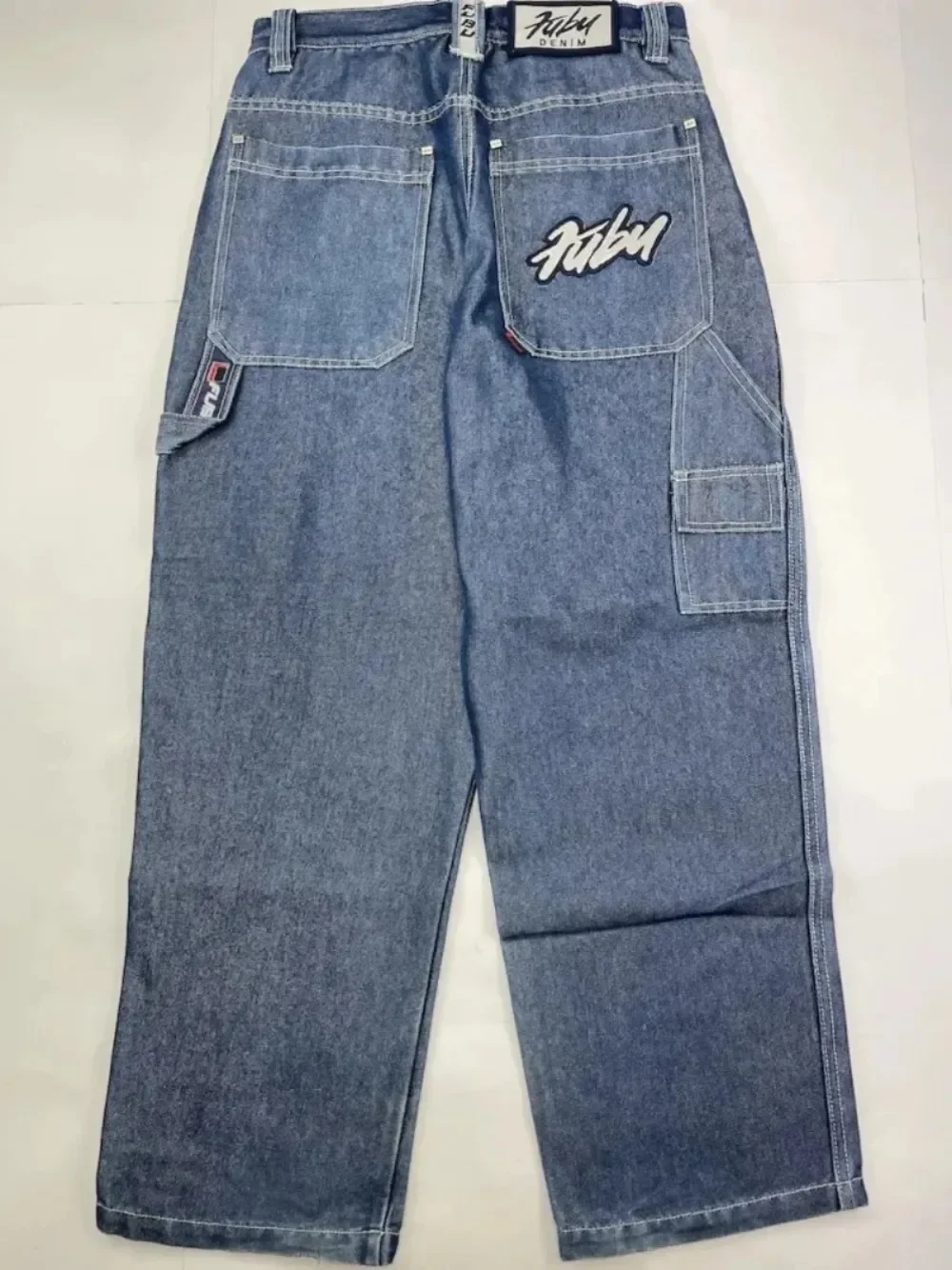 Street FUBU jeans for men and women Y2K Harajuku 90s hip-hop letters embroidered blue retro loose jeans Gothic high waist pants
Street FUBU jeans for men and women Y2K Harajuku 90s hip-hop letters embroidered blue retro loose jeans Gothic high waist pants