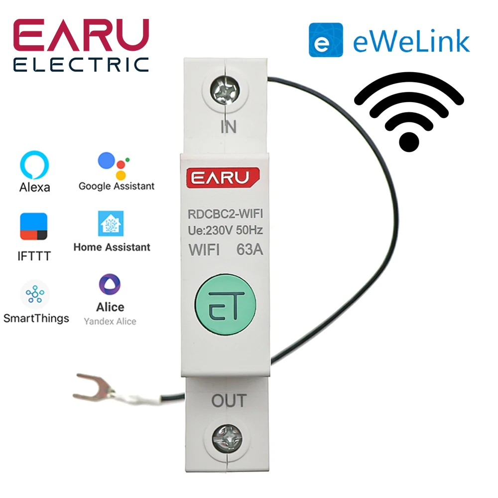 

1P Din Rail WIFI Smart Energy Meter Power Consumption kWh Meter Circuit Breaker Time Timer Switch Relay Voltmeter for Smart Home