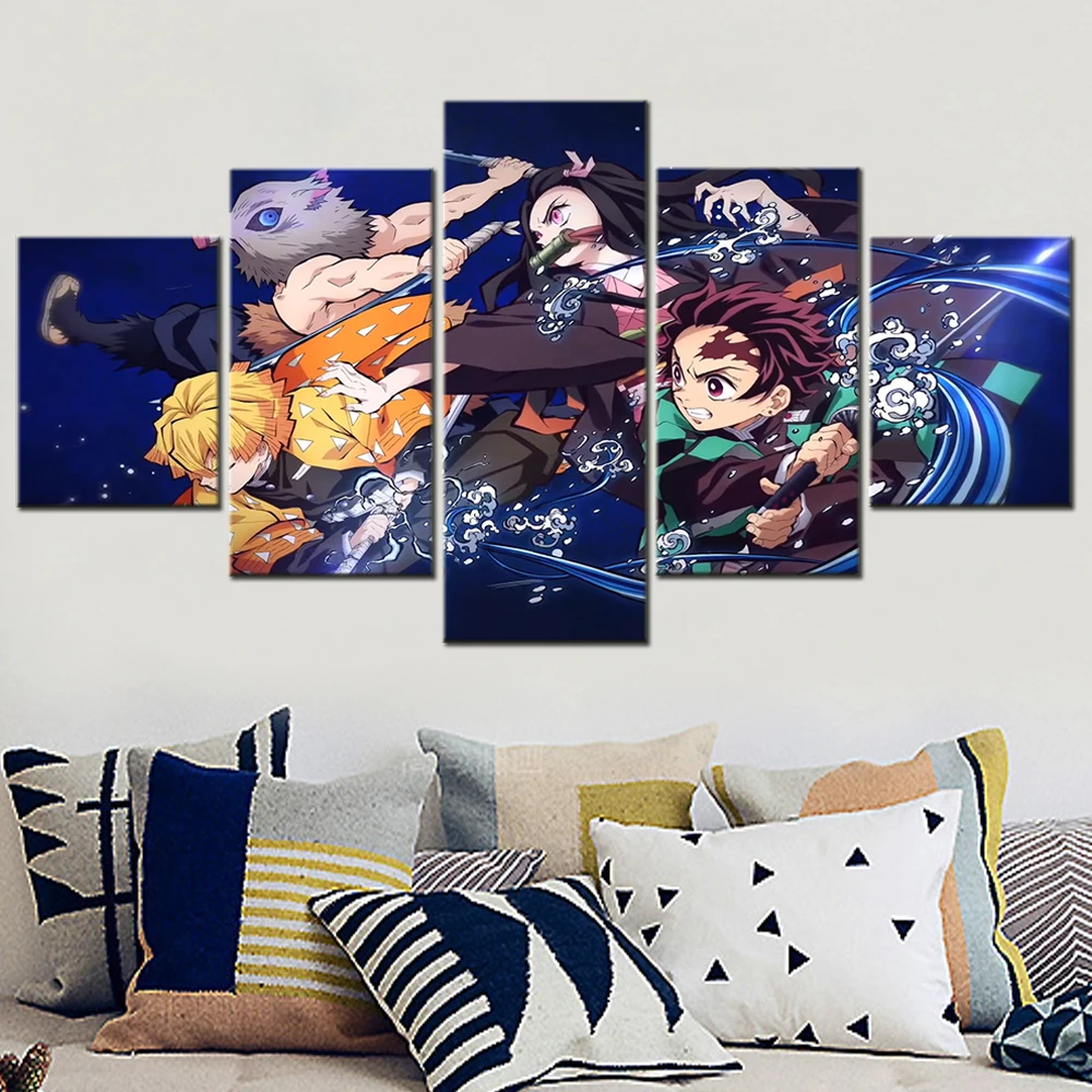 Wall Art Canvas Prints 5 Pieces Japan Anime Poster Slayer Pictures Kawaii Room Decor Modular Home Decoration Accessories
Wall Art Canvas Prints 5 Pieces Japan Anime Poster Slayer Pictures Kawaii Room Decor Modular Home Decoration Accessories