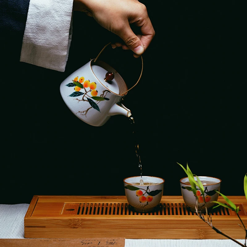 

Jingdezhen 200 мл керамический чай ручная роспись пастельный Японский чай фильтр Ru один чайник кунг-фу чай