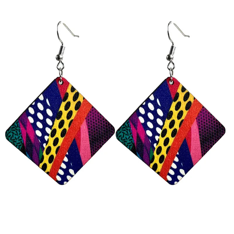 Geometric Rhombus Abstract Art Pattern Wooden Earrings for Women Lightweight Personality Wood Earring Gift
Geometric Rhombus Abstract Art Pattern Wooden Earrings for Women Lightweight Personality Wood Earring Gift