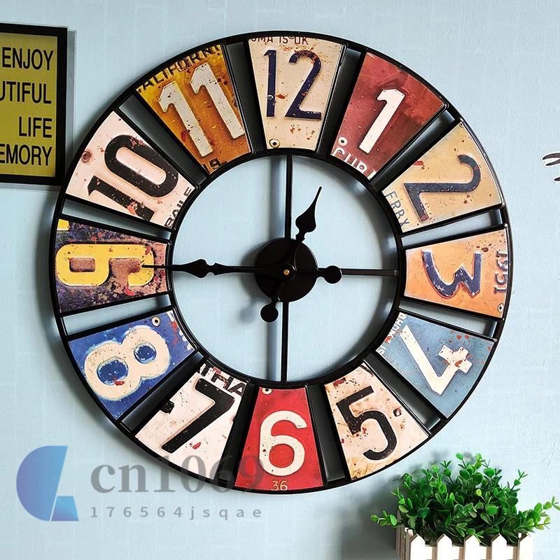 24 Inch Round Wall Clock Silent Battery Operated Wall Clocks with Large Numbers Vintage License Plate Clock for Living Room Deco
24 Inch Round Wall Clock Silent Battery Operated Wall Clocks with Large Numbers Vintage License Plate Clock for Living Room Deco