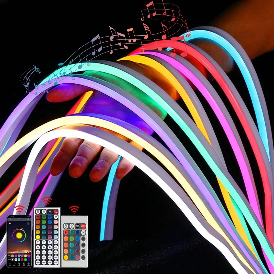 Tuya WiFi LED Neon Strip Dimmable 1/2/3/4/5M RGB Neon Light DC 12V Remote Music Control LED Strip Waterproof Flexible Ribbon
Tuya WiFi LED Neon Strip Dimmable 1/2/3/4/5M RGB Neon Light DC 12V Remote Music Control LED Strip Waterproof Flexible Ribbon