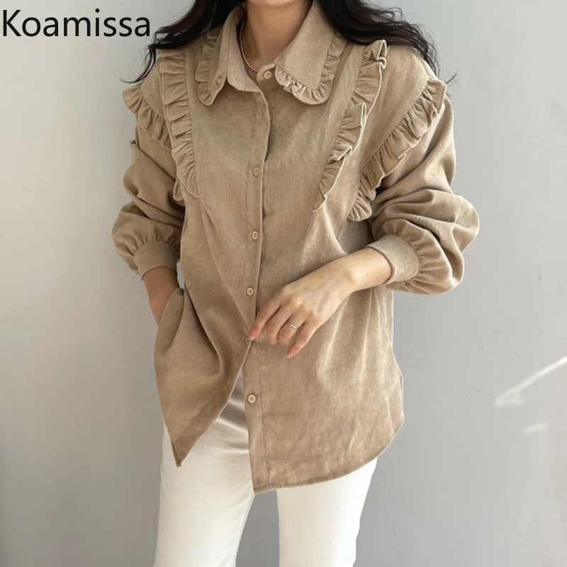 Koamissa Solid Women Vintage Long Sleeves Blouse Turn Down Collar Spring Autumn Shirt Single Breasted Blusas Casual Retro Tops
Koamissa Solid Women Vintage Long Sleeves Blouse Turn Down Collar Spring Autumn Shirt Single Breasted Blusas Casual Retro Tops